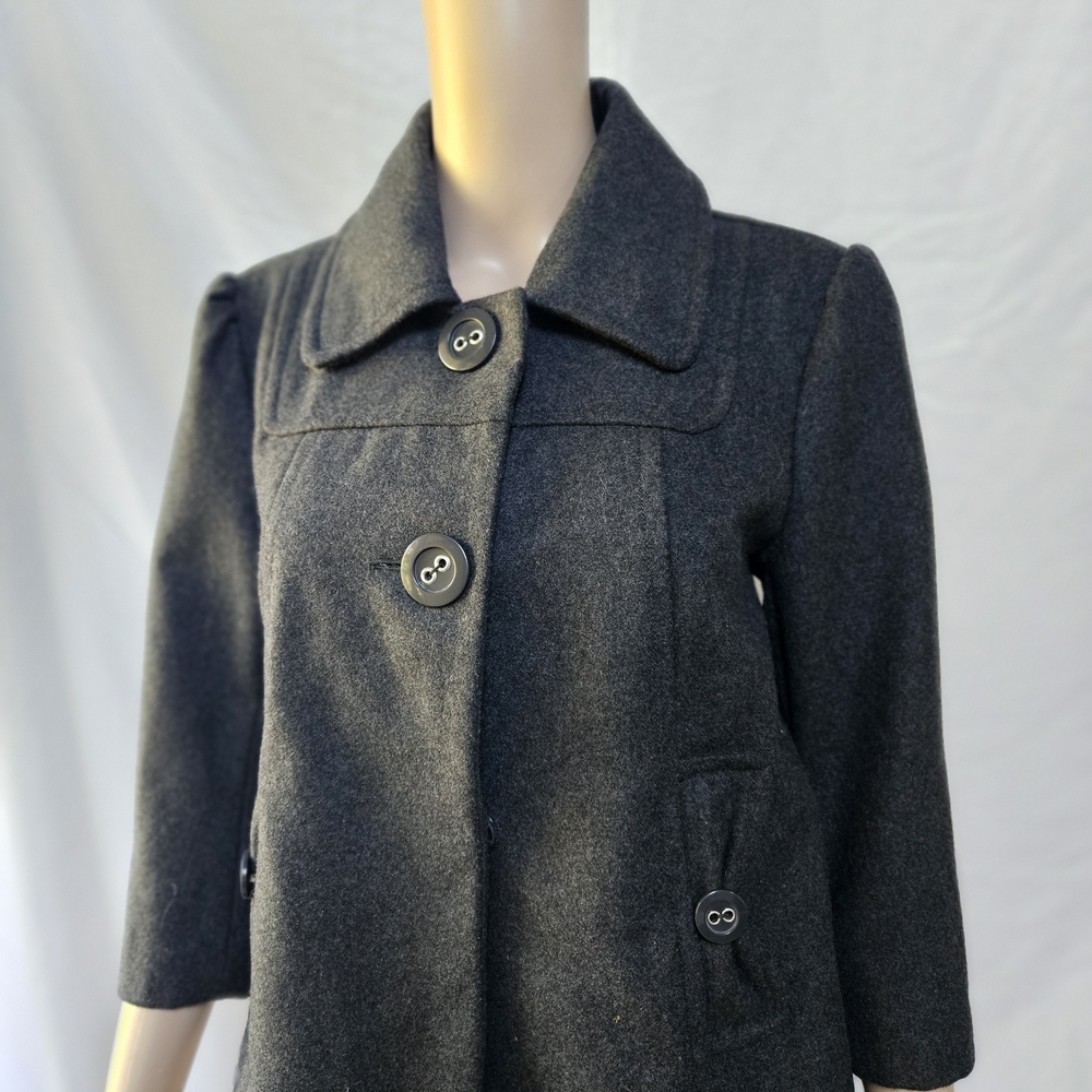 Tulle Charcoal Pea Coat
